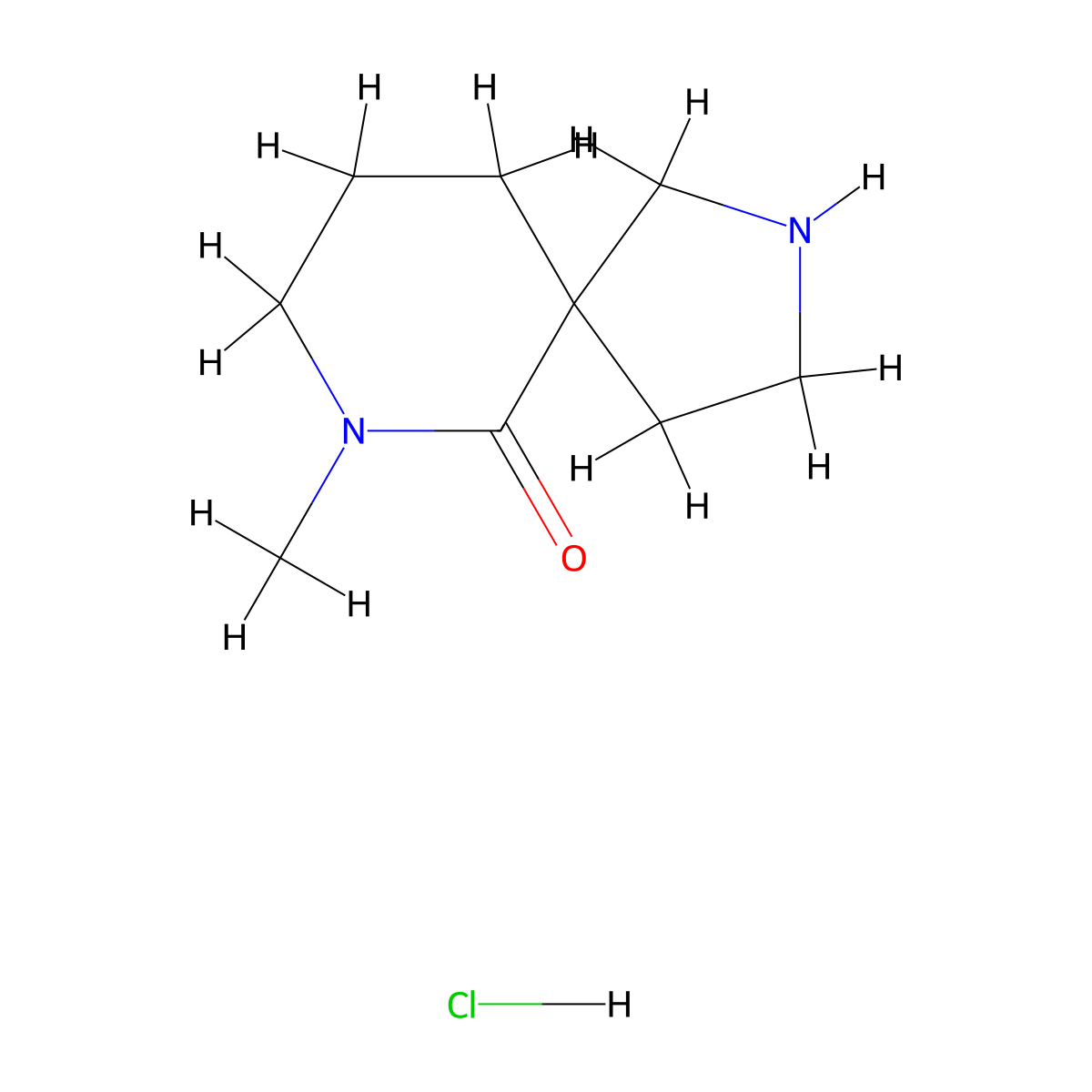 7-Methyl-2,7-diazaspiro[4.5]decan-6-one hydrochloride molecular structure, CAS 1203682-44-3