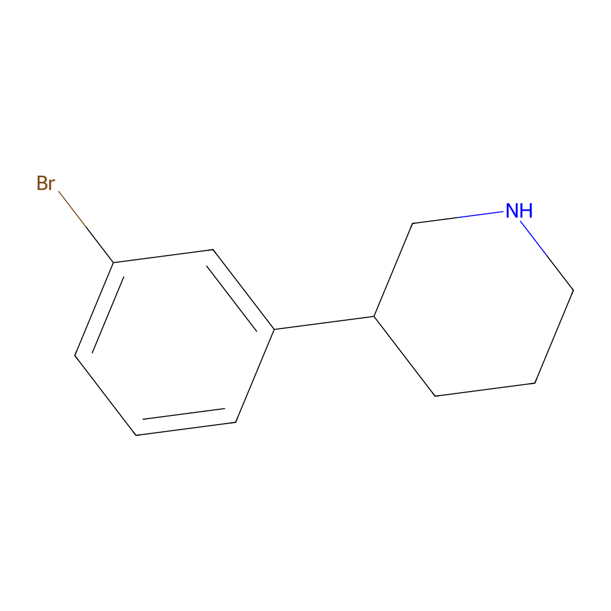 3-(3-Bromophenyl)piperidine molecular structure, CAS 1203682-58-9