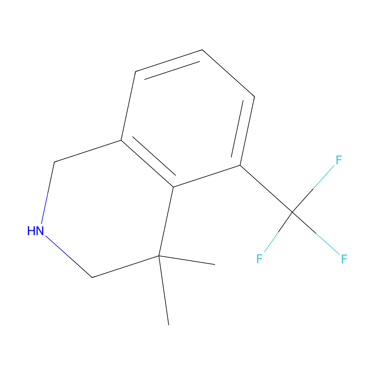 4,4-Dimethyl-5-(trifluoromethyl)-1,2,3,4-tetrahydroisoquinoline molecular structure, CAS 1203682-64-7