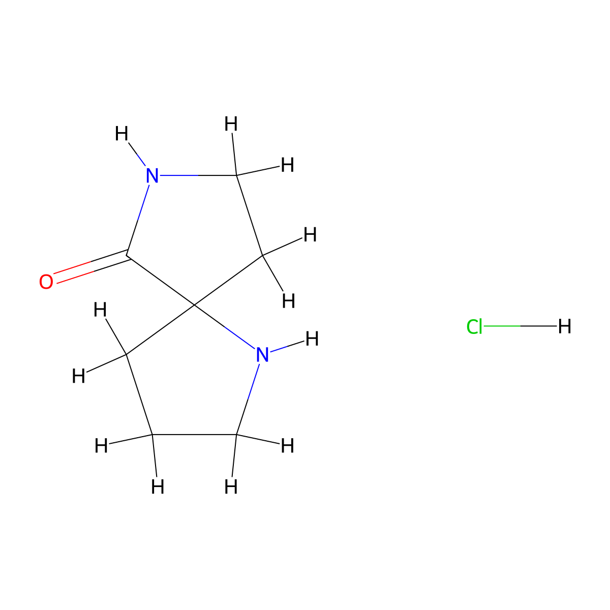 1,7-Diazaspiro(4.4)nonan-6-one hydrochloride molecular structure, CAS 1203682-72-7