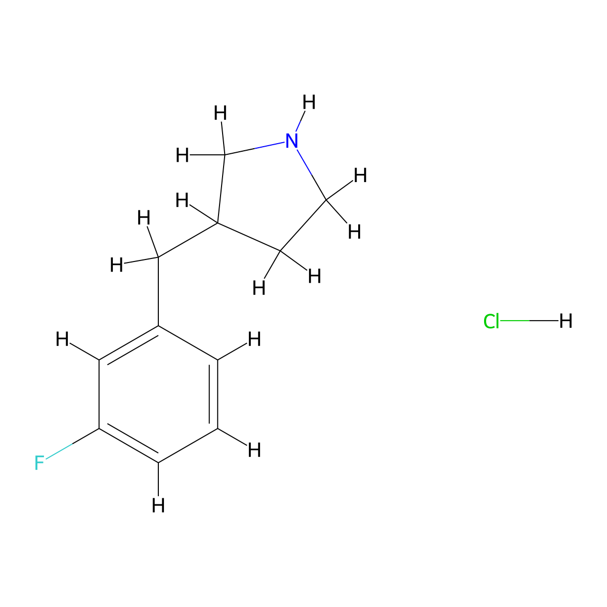 3-(3-Fluorobenzyl)pyrrolidine hydrochloride molecular structure, CAS 1203682-96-5