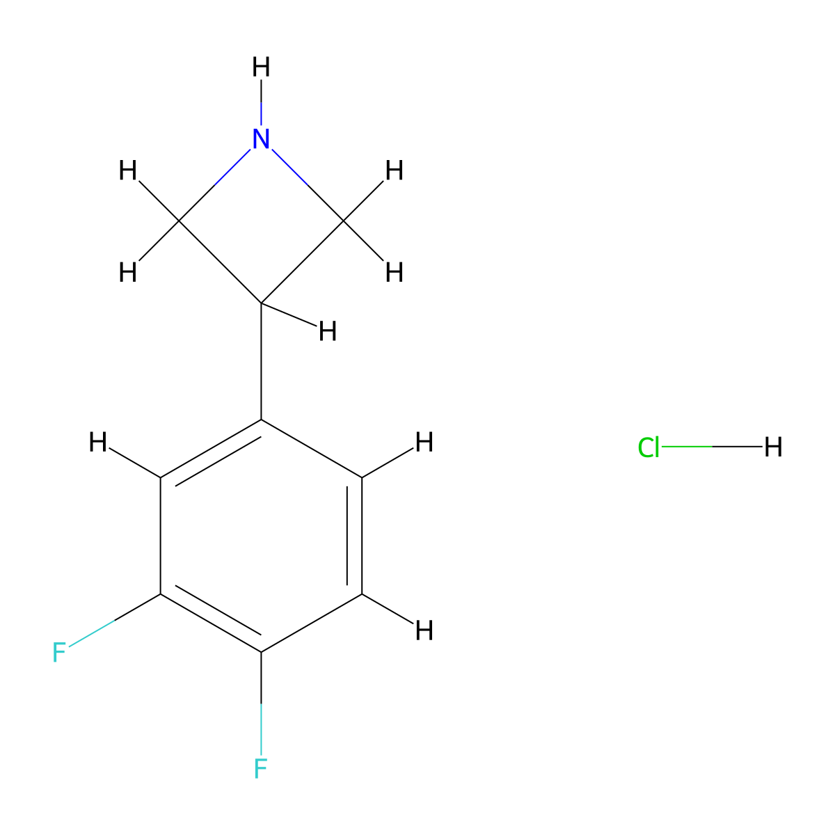 3-(3,4-Difluorophenyl)azetidine hydrochloride molecular structure, CAS 1203683-04-8