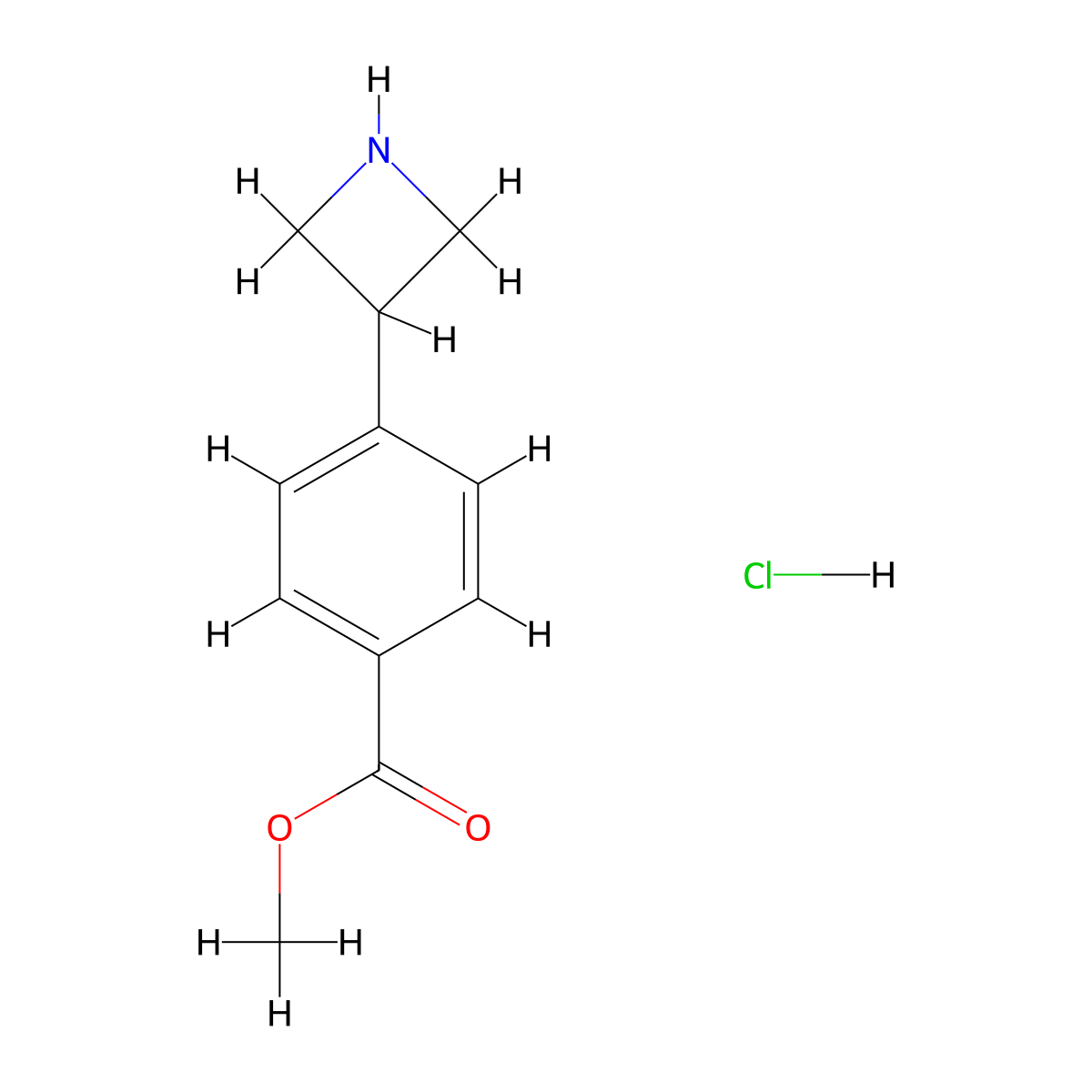 Methyl 4-(azetidin-3-yl)benzoate hydrochloride molecular structure, CAS 1203683-15-1