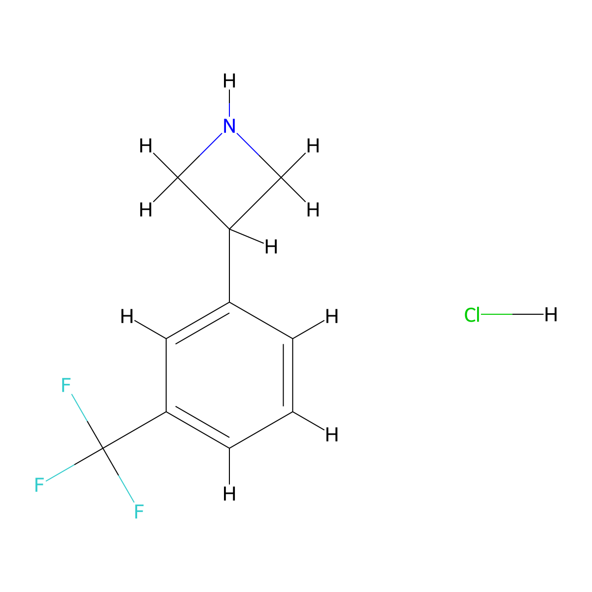 3-(3-(Trifluoromethyl)phenyl)azetidine hydrochloride molecular structure, CAS 1203683-17-3