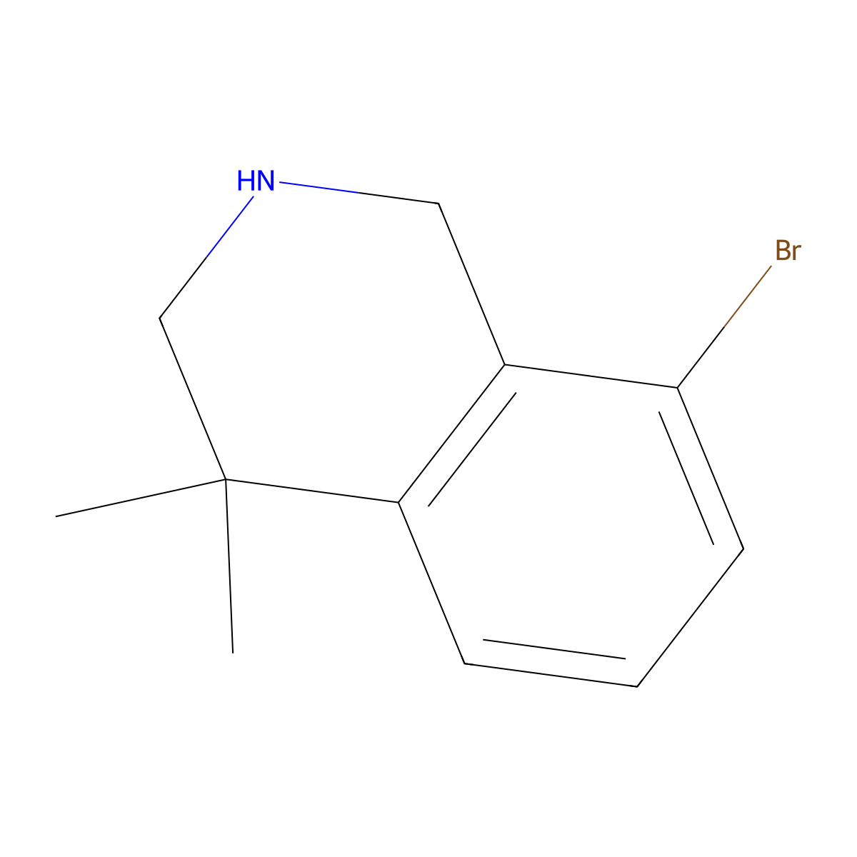 8-Bromo-4,4-dimethyl-1,2,3,4-tetrahydroisoquinoline molecular structure, CAS 1203683-45-7