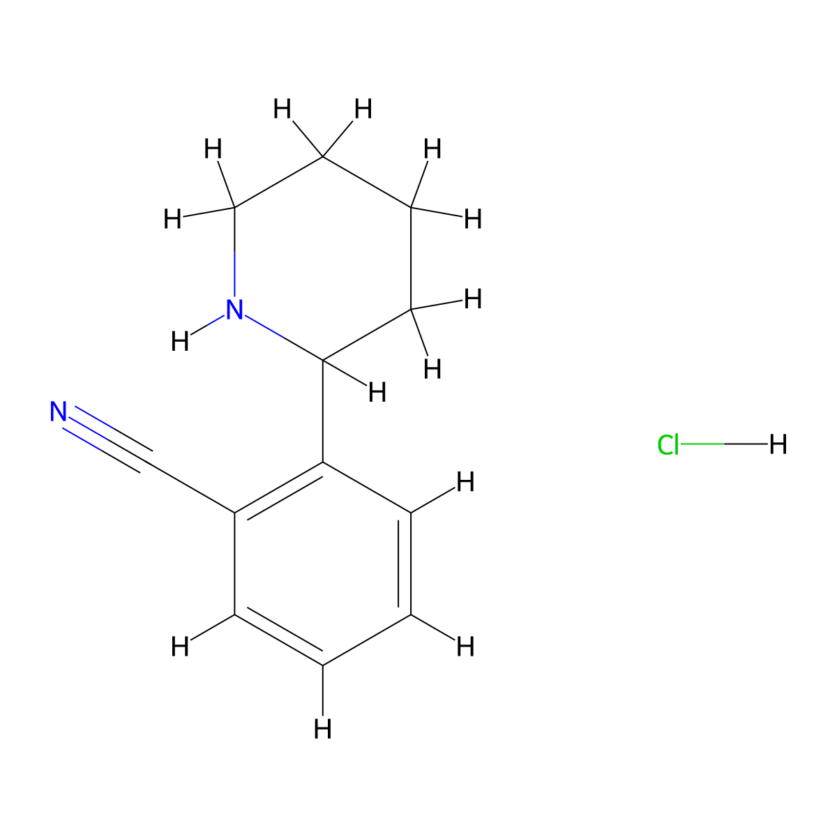 Benzonitrile, 2-(2-piperidinyl)-, hydrochloride (1:1) molecular structure, CAS 1203683-51-5