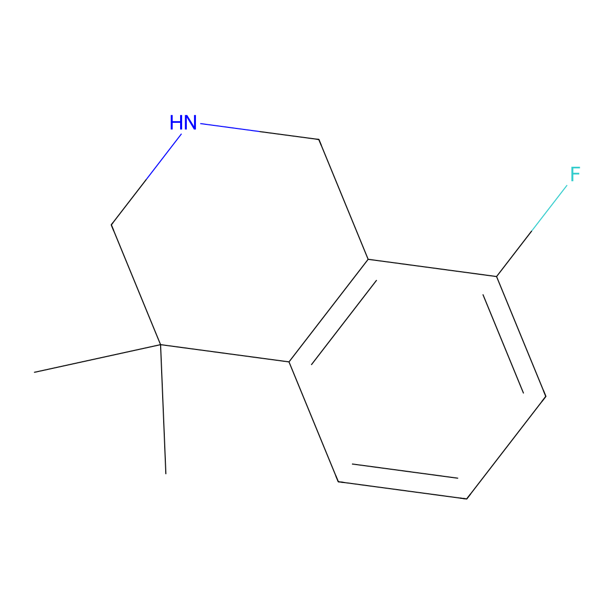 8-Fluoro-4,4-dimethyl-1,2,3,4-tetrahydroisoquinoline molecular structure, CAS 1203683-58-2