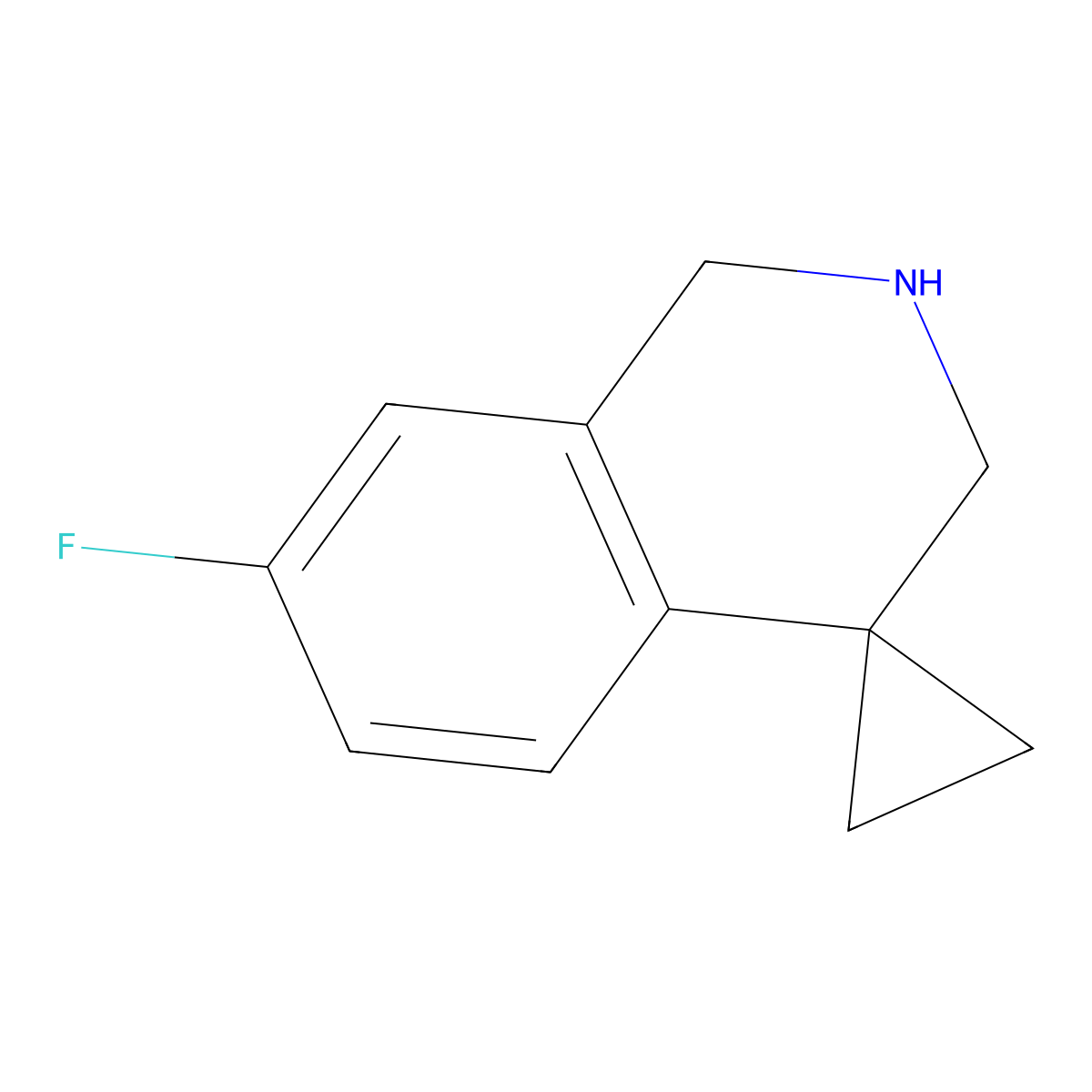 7'-fluoro-2',3'-dihydro-1'H-spiro[cyclopropane-1,4'-isoquinoline] molecular structure, CAS 1203683-68-4