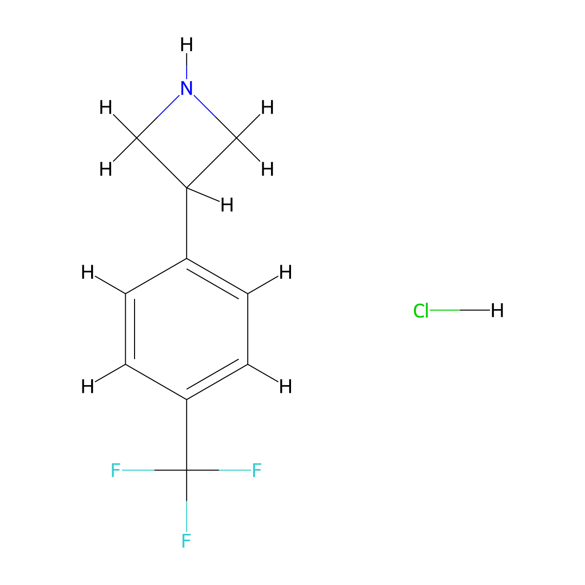3-[4-(Trifluoromethyl)phenyl]azetidine hydrochloride molecular structure, CAS 1203683-75-3