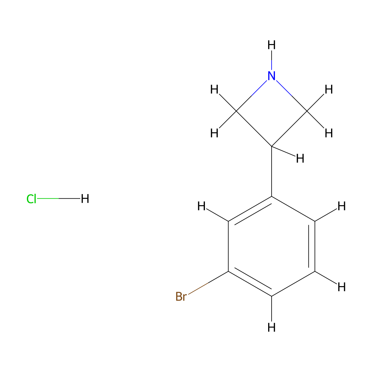 3-(3-Bromophenyl)azetidine hydrochloride molecular structure, CAS 1203683-81-1
