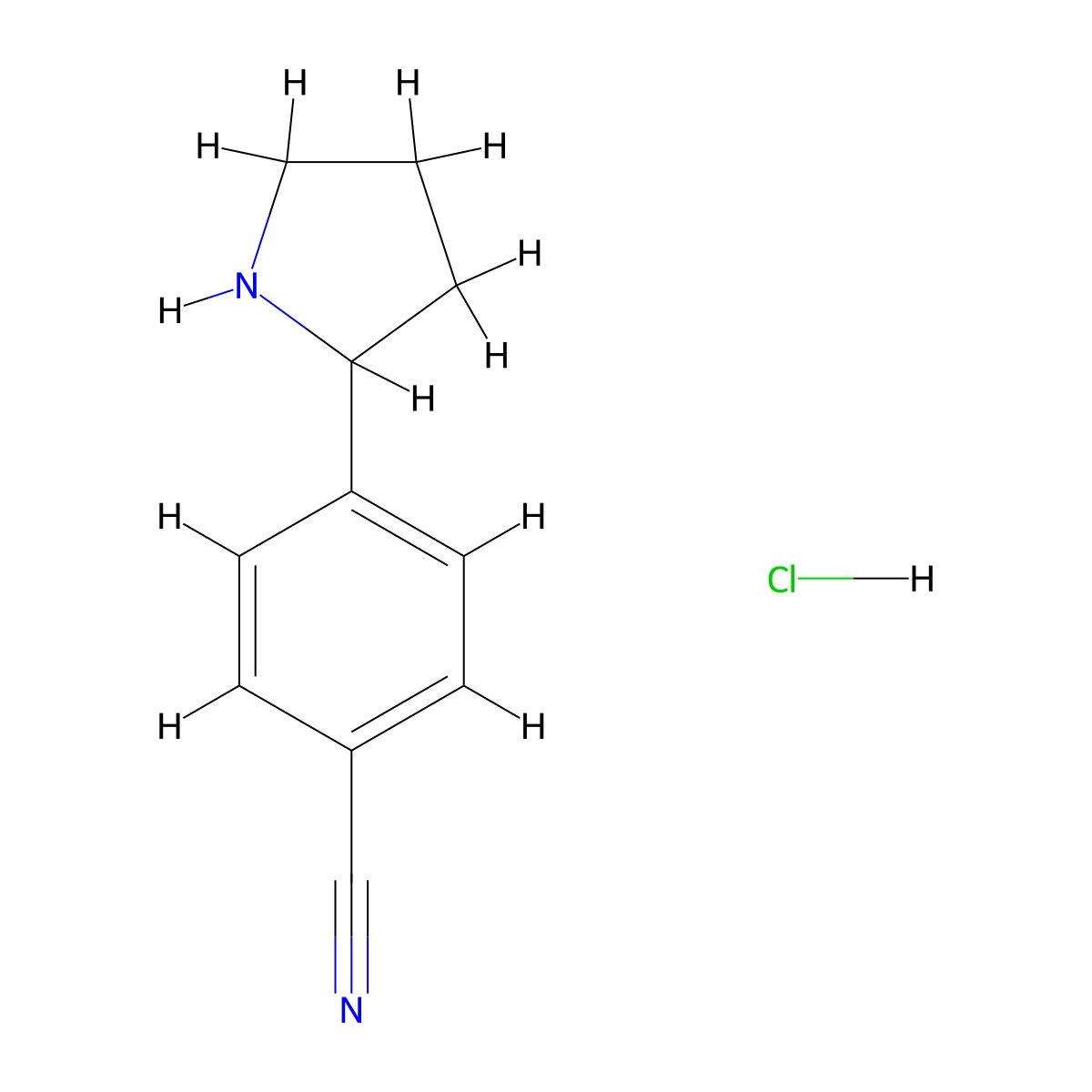 4-(Pyrrolidin-2-YL)benzonitrile hydrochloride molecular structure, CAS 1203683-85-5