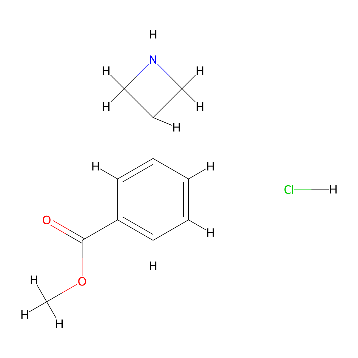 Methyl 3-(azetidin-3-yl)benzoate hydrochloride molecular structure, CAS 1203683-86-6