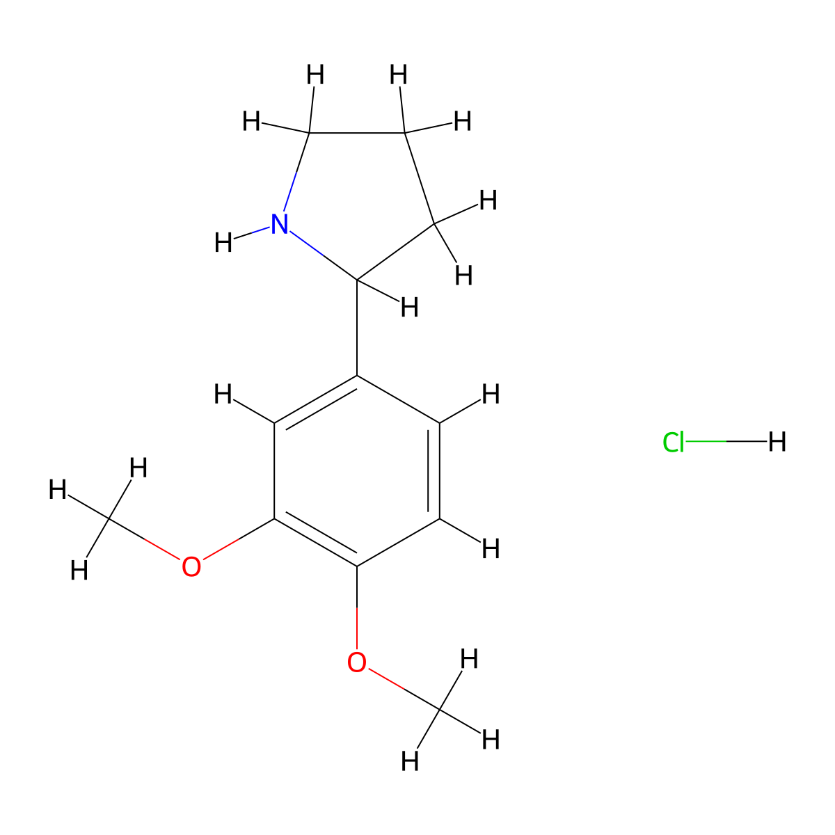 2-(3,4-Dimethoxyphenyl)pyrrolidine hydrochloride molecular structure, CAS 1203683-88-8