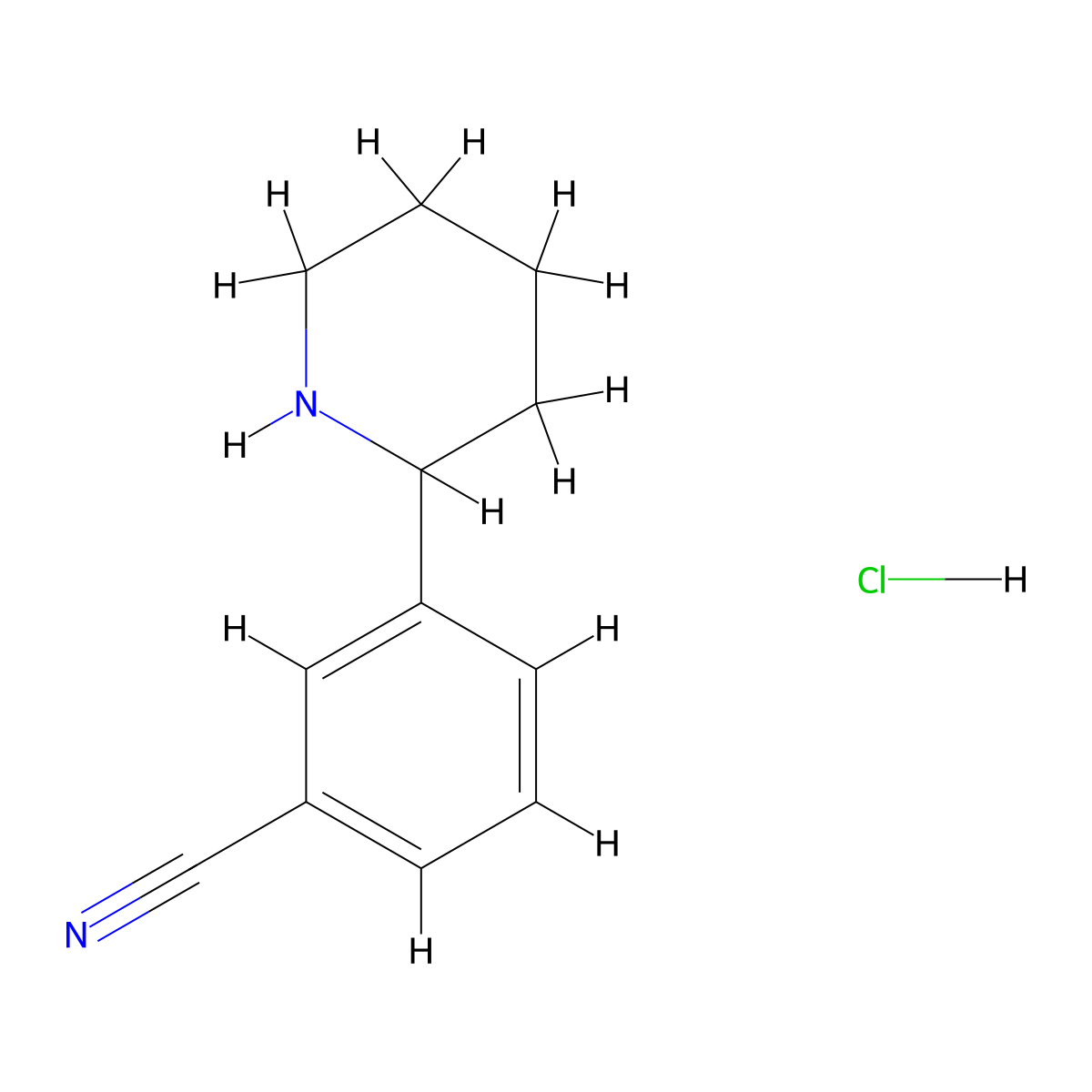 3-(Piperidin-2-yl)benzonitrile hydrochloride molecular structure, CAS 1203683-95-7