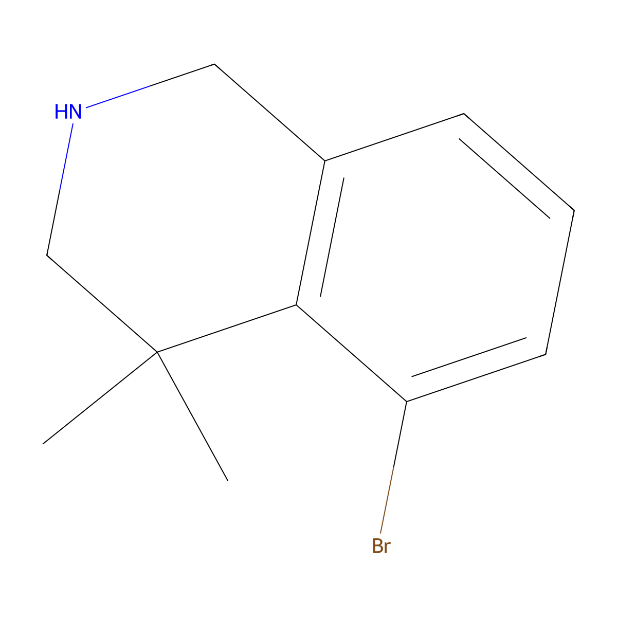 5-Bromo-4,4-dimethyl-1,2,3,4-tetrahydroisoquinoline molecular structure, CAS 1203684-57-4