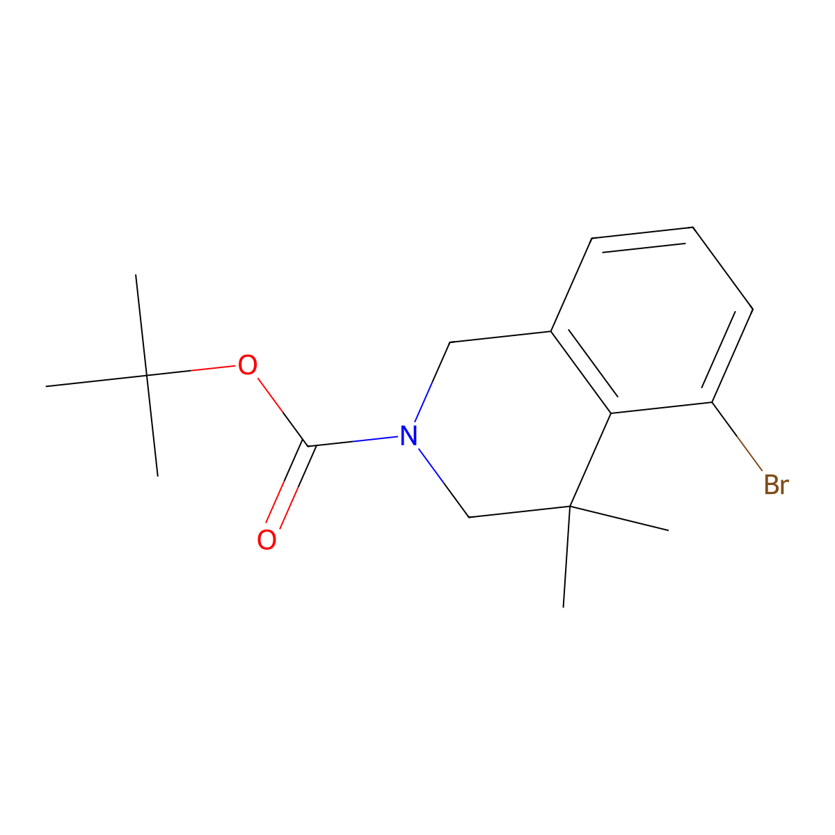 tert-Butyl 5-bromo-4,4-dimethyl-3,4-dihydroisoquinoline-2(1H)-carboxylate molecular structure, CAS 1203684-82-5