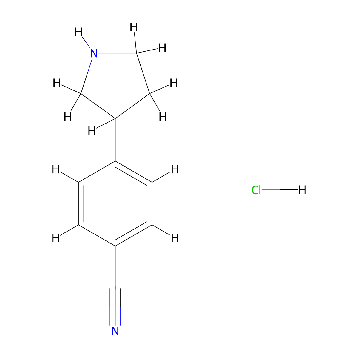 4-(Pyrrolidin-3-yl)benzonitrile hydrochloride molecular structure, CAS 1203684-95-0