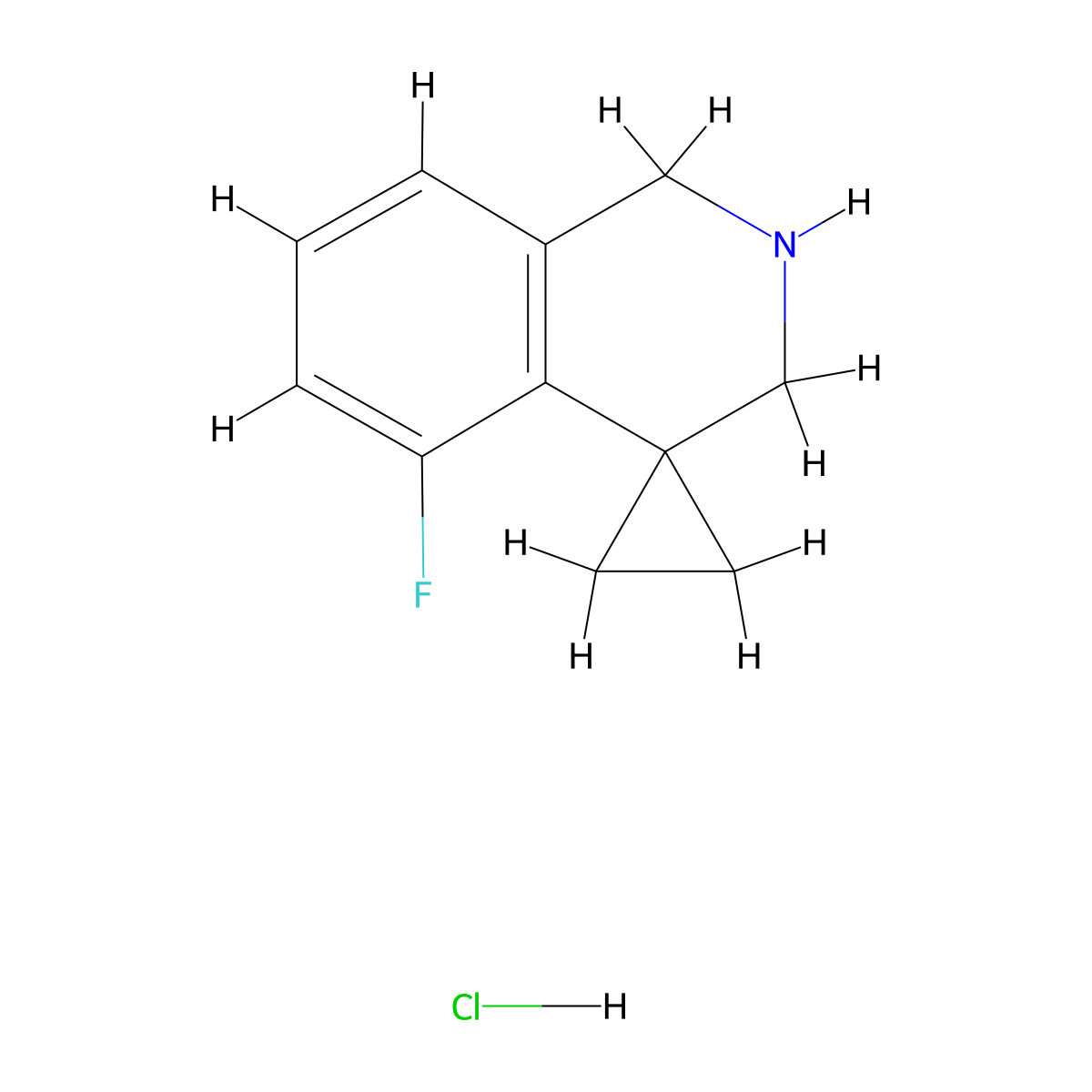 5'-fluoro-2',3'-dihydro-1'H-spiro[cyclopropane-1,4'-isoquinoline] hydrochloride molecular structure, CAS 1203684-97-2