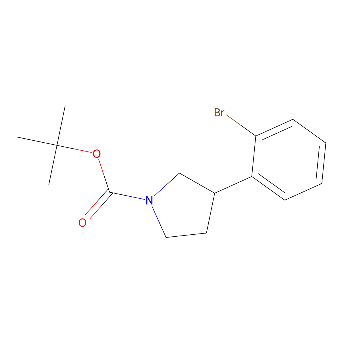 tert-Butyl 3-(2-bromophenyl)pyrrolidine-1-carboxylate molecular structure, CAS 1203685-04-4