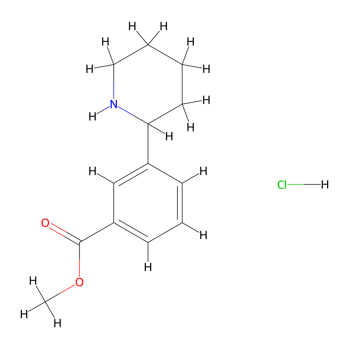 Methyl 3-(piperidin-2-yl)benzoate hydrochloride molecular structure, CAS 1203685-07-7