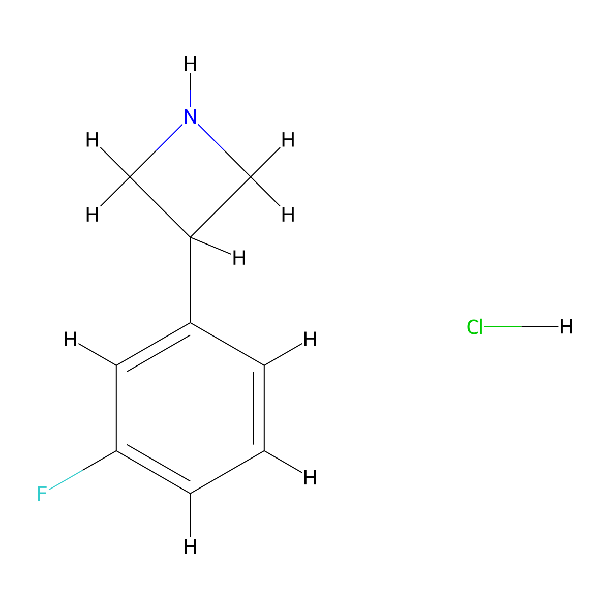 3-(3-Fluorophenyl)azetidine hydrochloride molecular structure, CAS 1203685-14-6