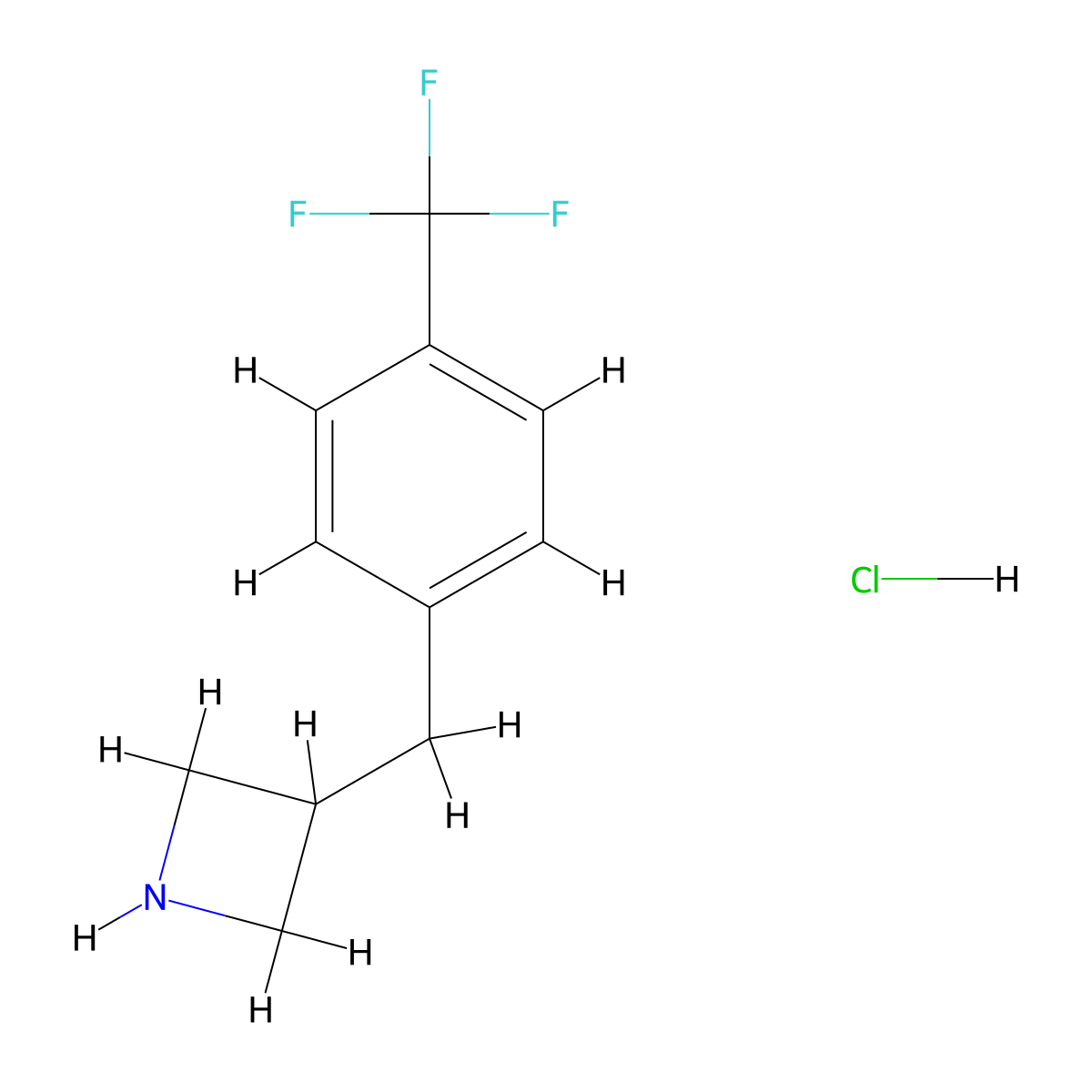 3-{[4-(Trifluoromethyl)phenyl]methyl}azetidine hydrochloride molecular structure, CAS 1203685-18-0