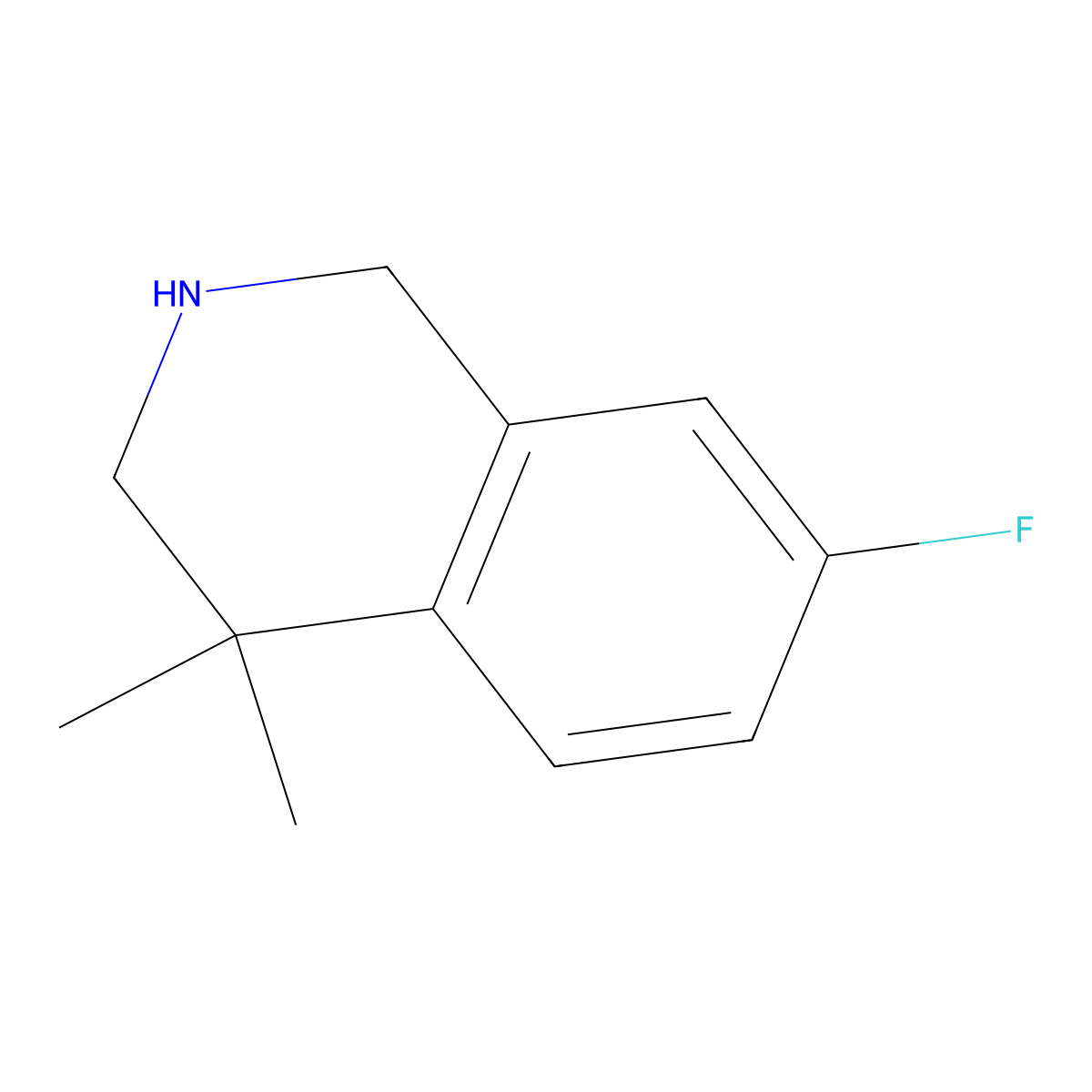 7-Fluoro-4,4-dimethyl-1,2,3,4-tetrahydroisoquinoline molecular structure, CAS 1203685-22-6