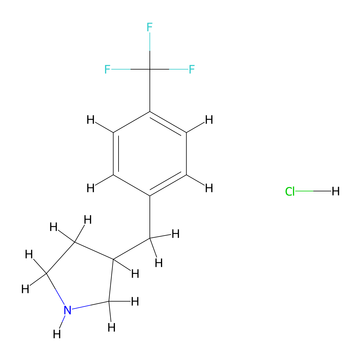 3-(4-(Trifluoromethyl)benzyl)pyrrolidine hydrochloride molecular structure, CAS 1203685-23-7
