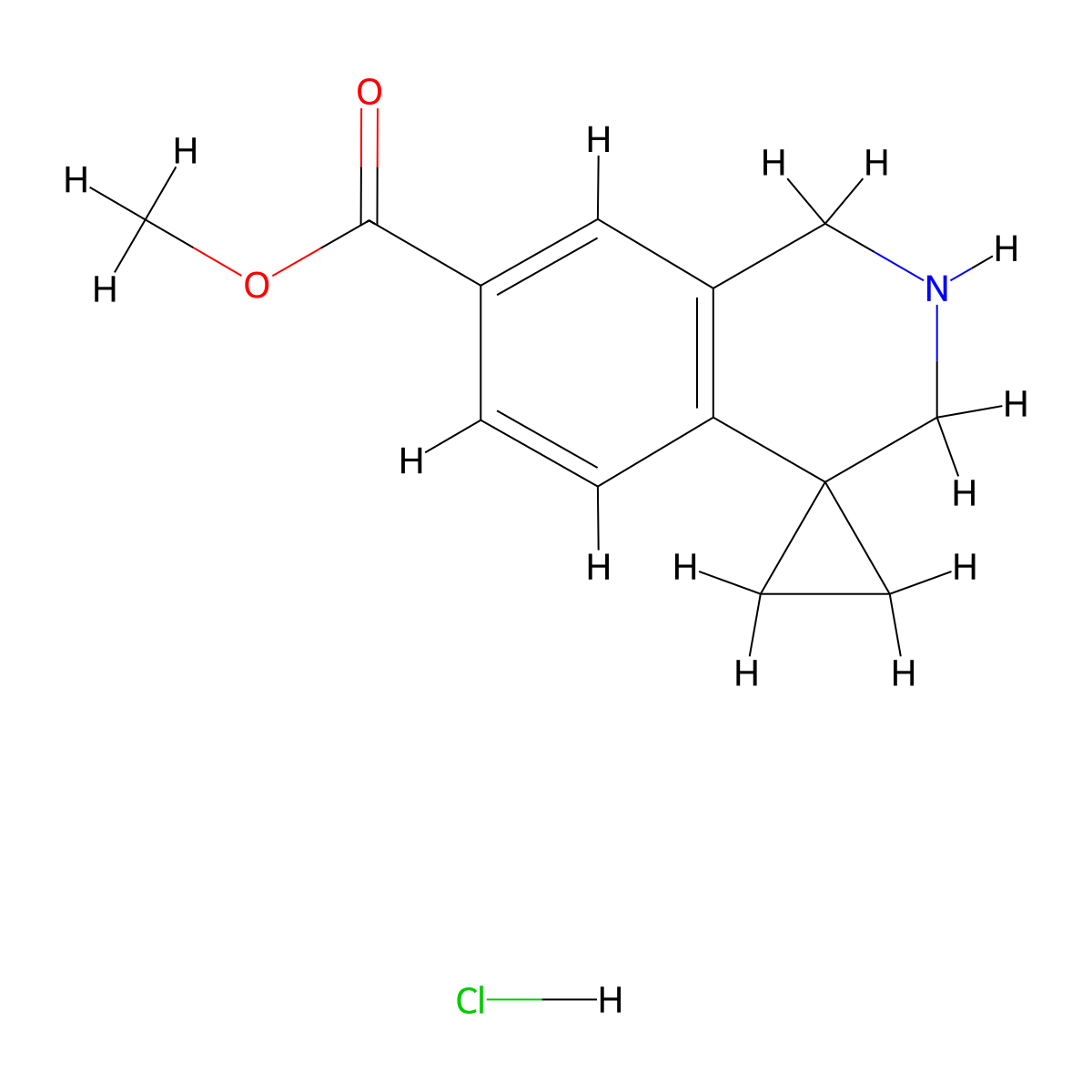 methyl 2',3'-dihydro-1'H-spiro[cyclopropane-1,4'-isoquinoline]-7'-carboxylate hydrochloride molecular structure, CAS 1203685-29-3