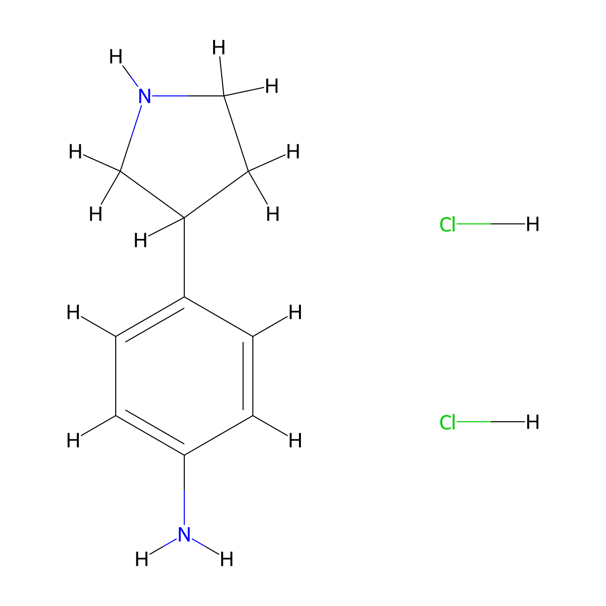 4-(Pyrrolidin-3-YL)aniline dihydrochloride molecular structure, CAS 1203685-33-9