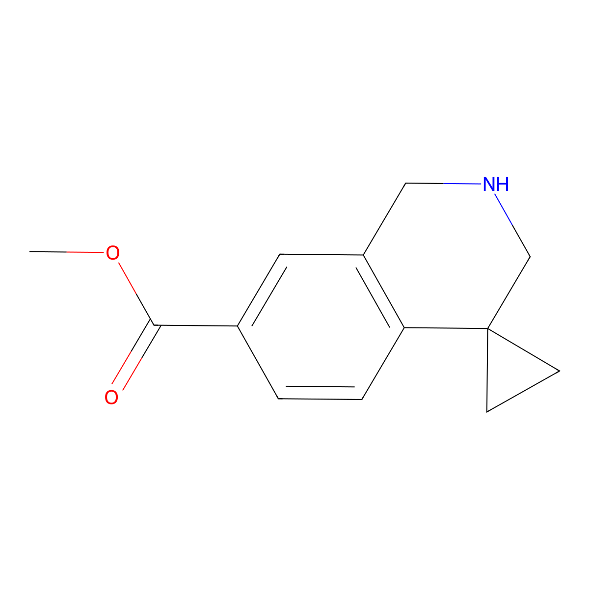Methyl 2',3'-dihydro-1'H-spiro[cyclopropane-1,4'-isoquinoline]-7'-carboxylate molecular structure, CAS 1203685-44-2