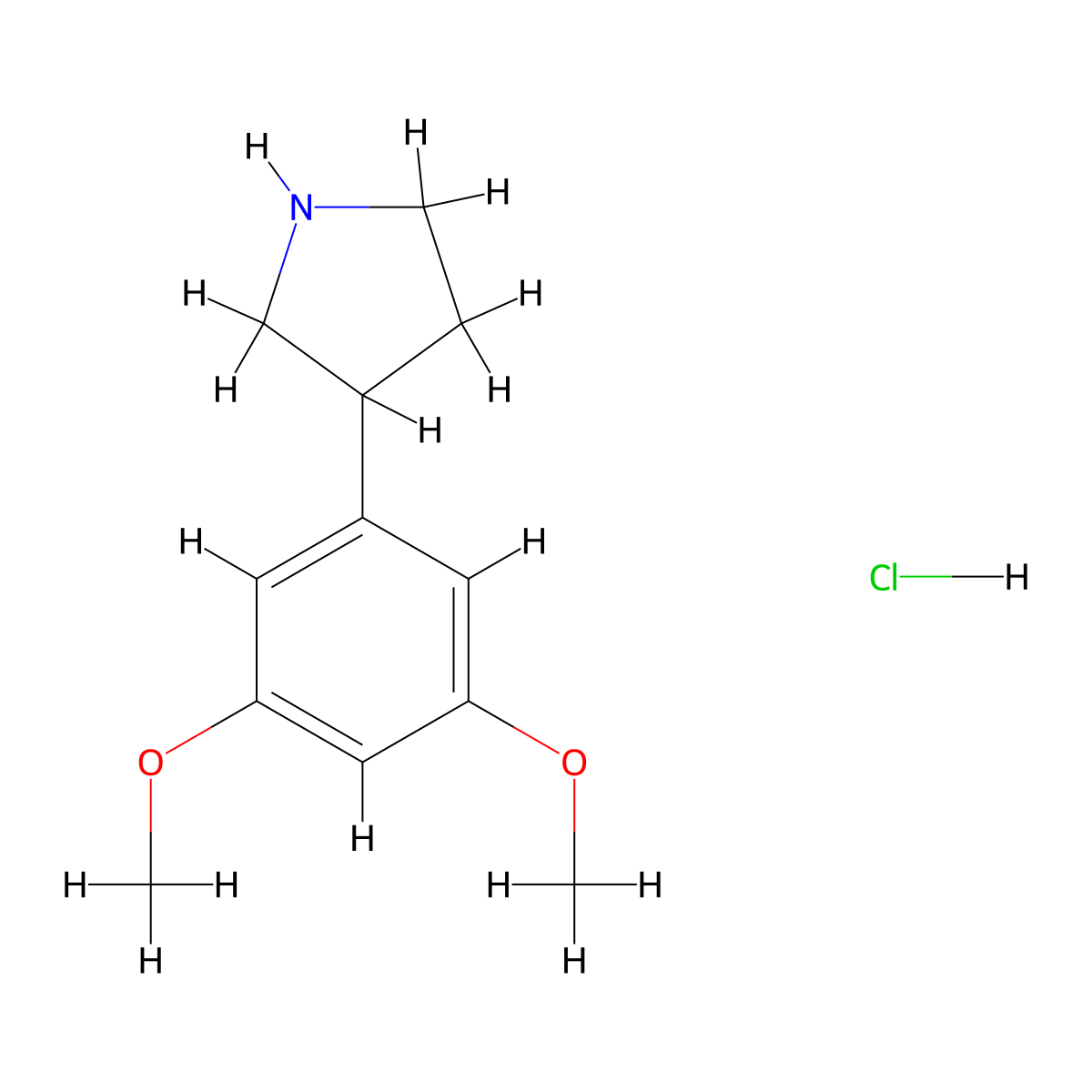 3-(3,5-Dimethoxyphenyl)pyrrolidine hydrochloride molecular structure, CAS 1203685-45-3