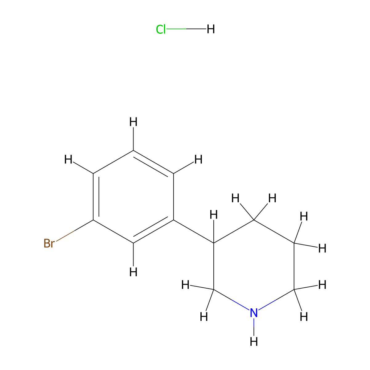3-(3-Bromophenyl)piperidine hydrochloride molecular structure, CAS 1203685-53-3