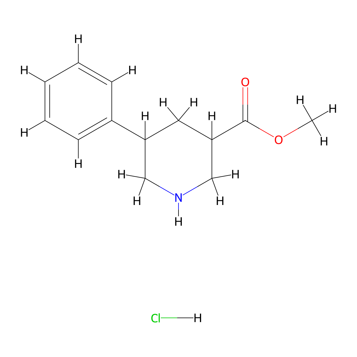 Methyl 5-phenylpiperidine-3-carboxylate hydrochloride molecular structure, CAS 1203685-55-5