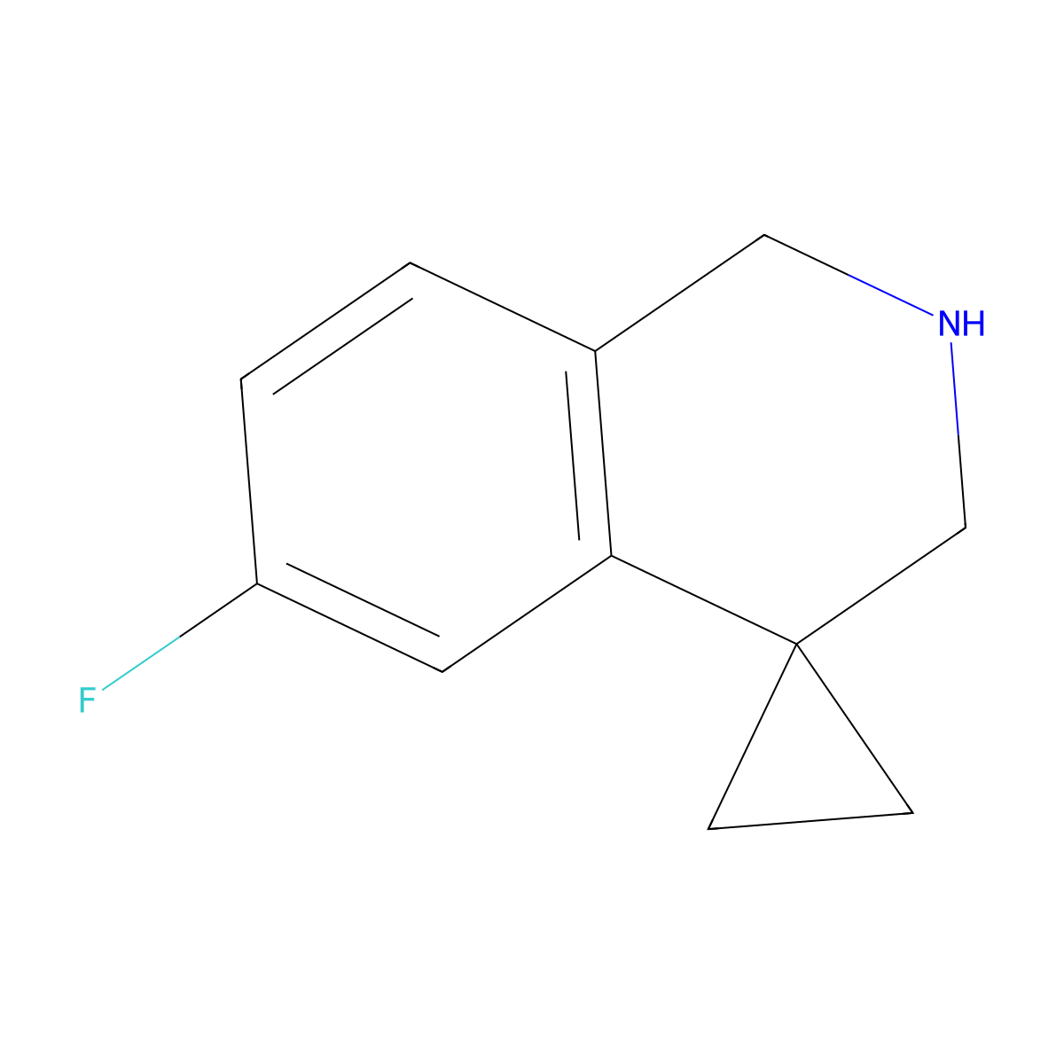 6'-fluoro-2',3'-dihydro-1'H-spiro[cyclopropane-1,4'-isoquinoline] molecular structure, CAS 1203685-57-7