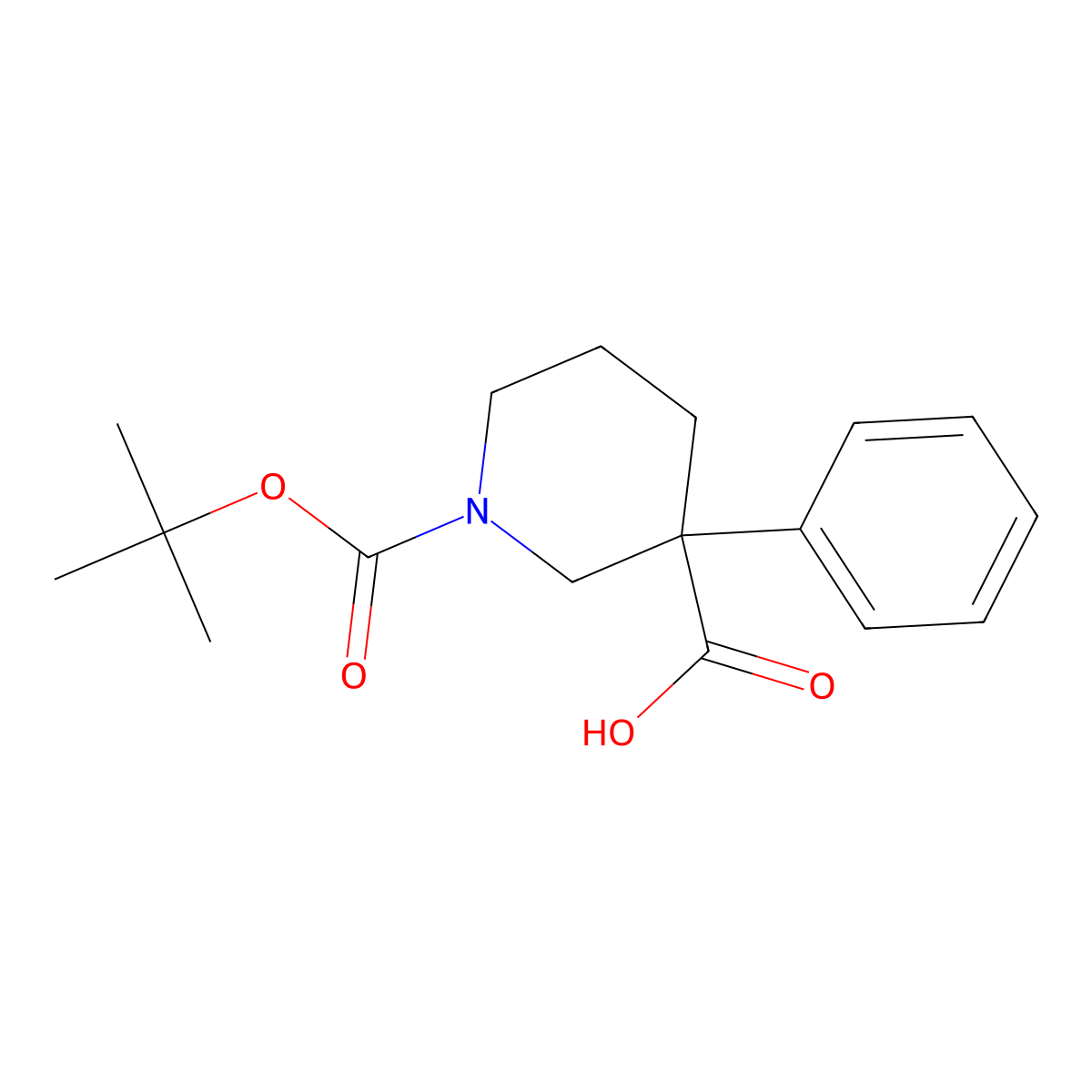 1-[(Tert-butoxy)carbonyl]-3-phenylpiperidine-3-carboxylic acid molecular structure, CAS 1203685-64-6