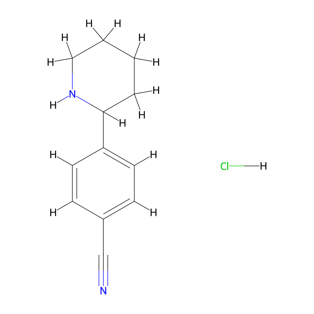 4-(Piperidin-2-yl)benzonitrile hydrochloride molecular structure, CAS 1203685-85-1