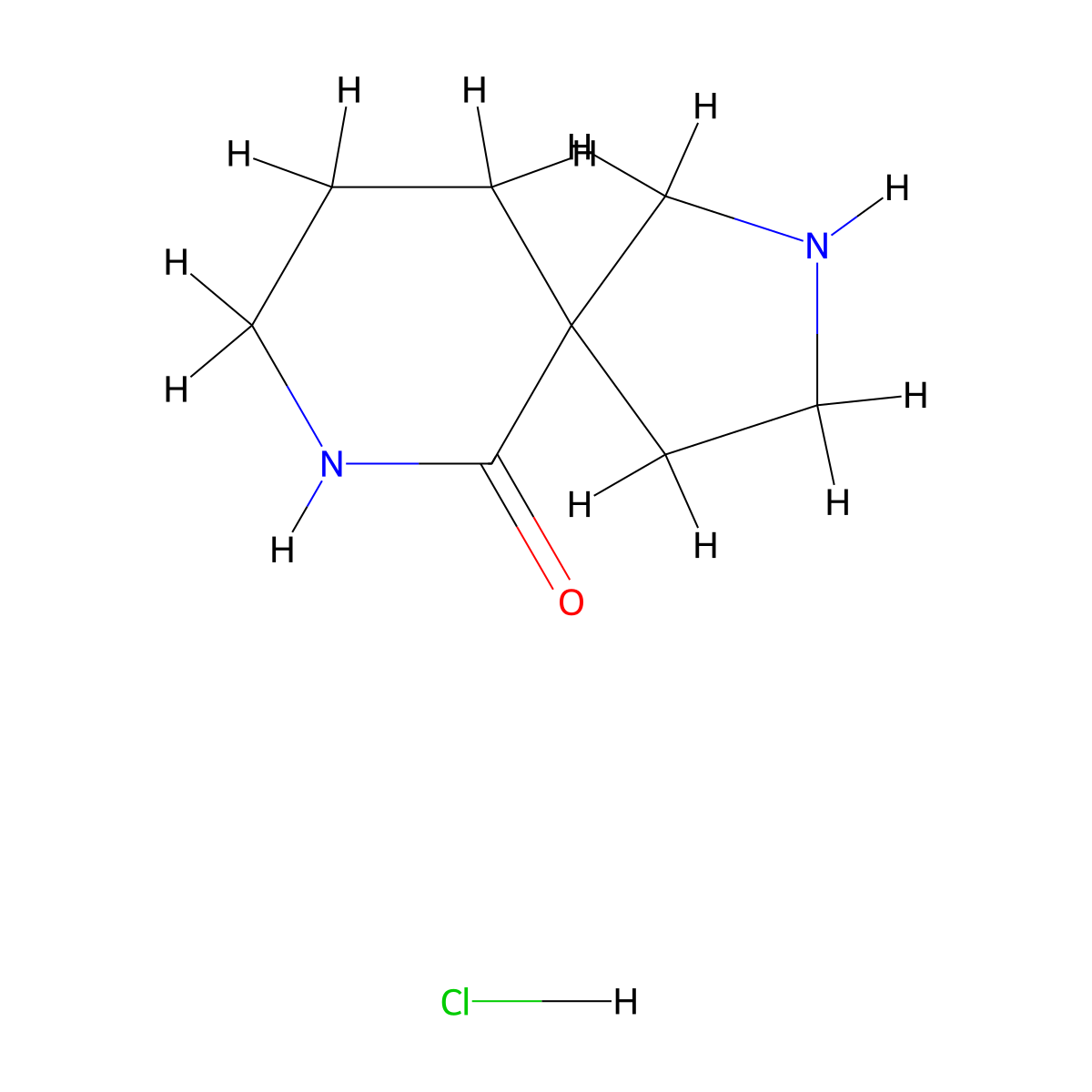2,7-Diazaspiro[4.5]decan-6-one hydrochloride molecular structure, CAS 1203686-09-2