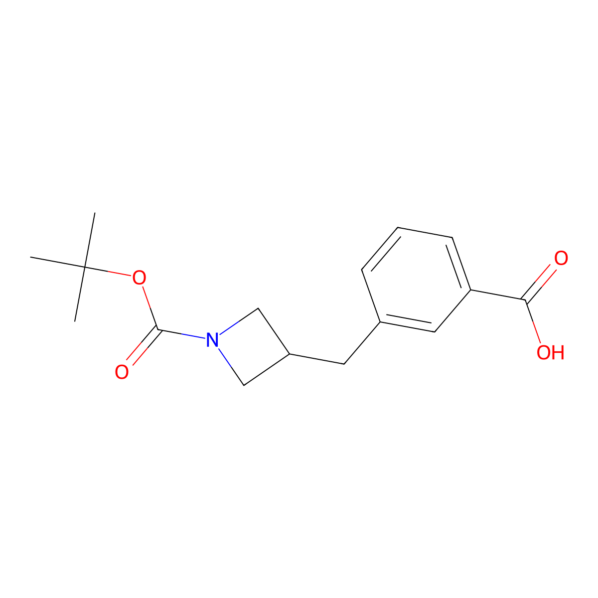 3-({1-[(Tert-butoxy)carbonyl]azetidin-3-yl}methyl)benzoicacid molecular structure, CAS 1203686-22-9