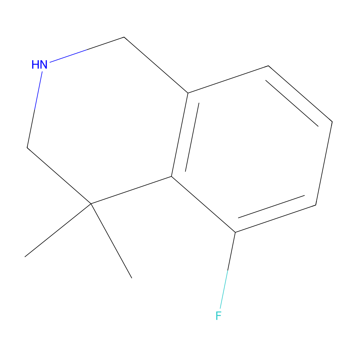 5-Fluoro-4,4-dimethyl-1,2,3,4-tetrahydroisoquinoline molecular structure, CAS 1203686-29-6