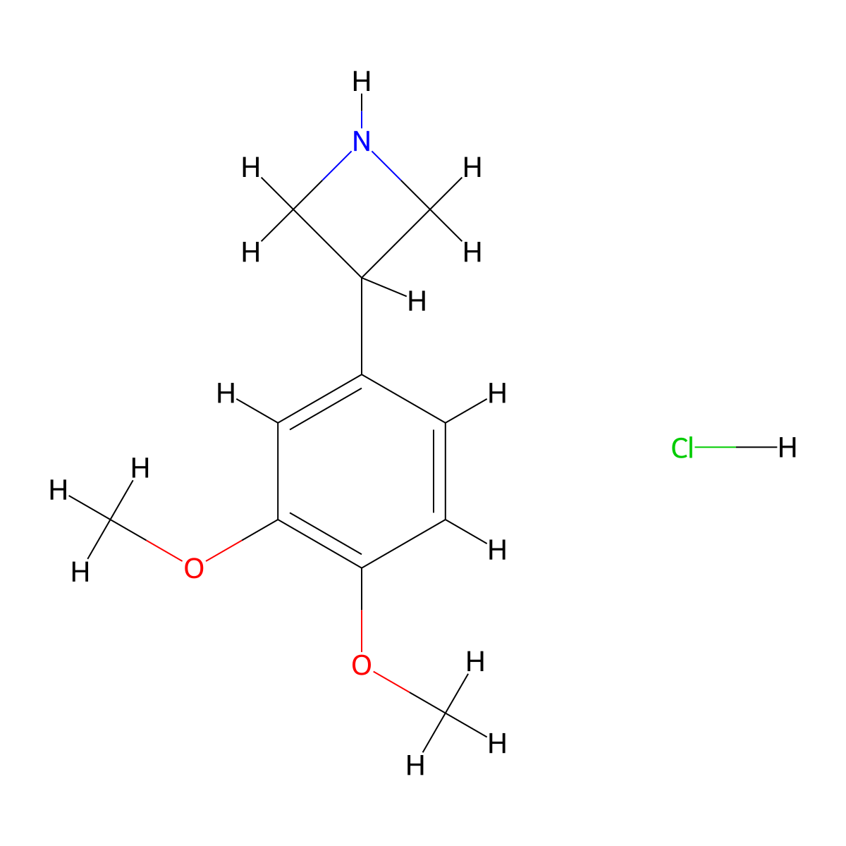 3-(3,4-Dimethoxyphenyl)azetidine hydrochloride molecular structure, CAS 1203686-37-6