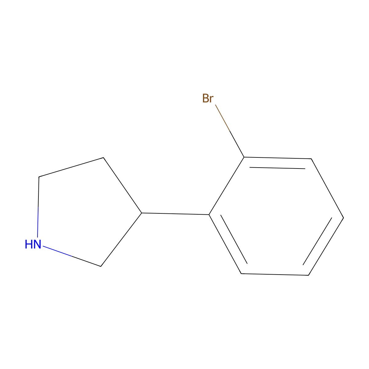 3-(2-Bromophenyl)pyrrolidine molecular structure, CAS 1203686-38-7