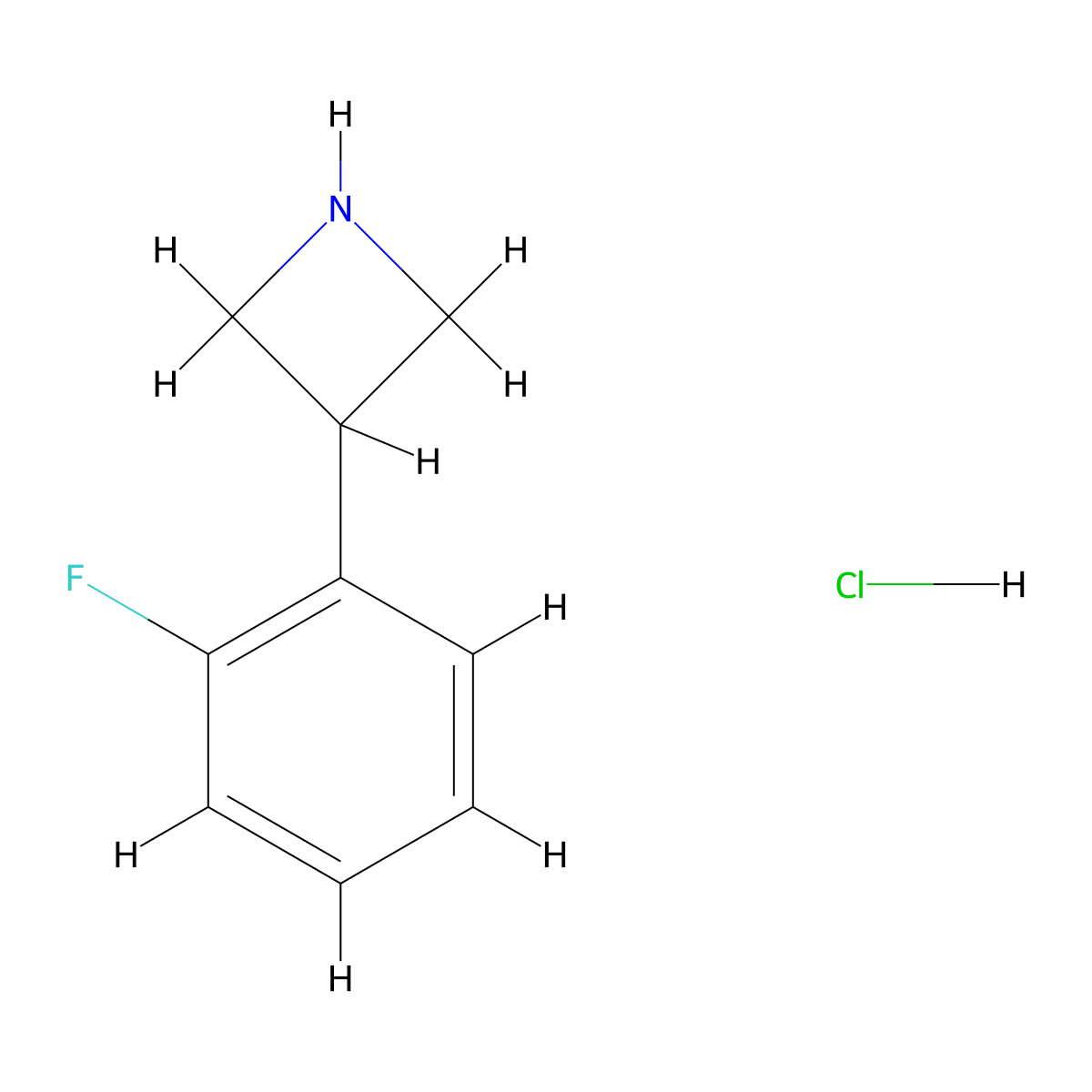 3-(2-Fluorophenyl)azetidine hydrochloride molecular structure, CAS 1203686-39-8