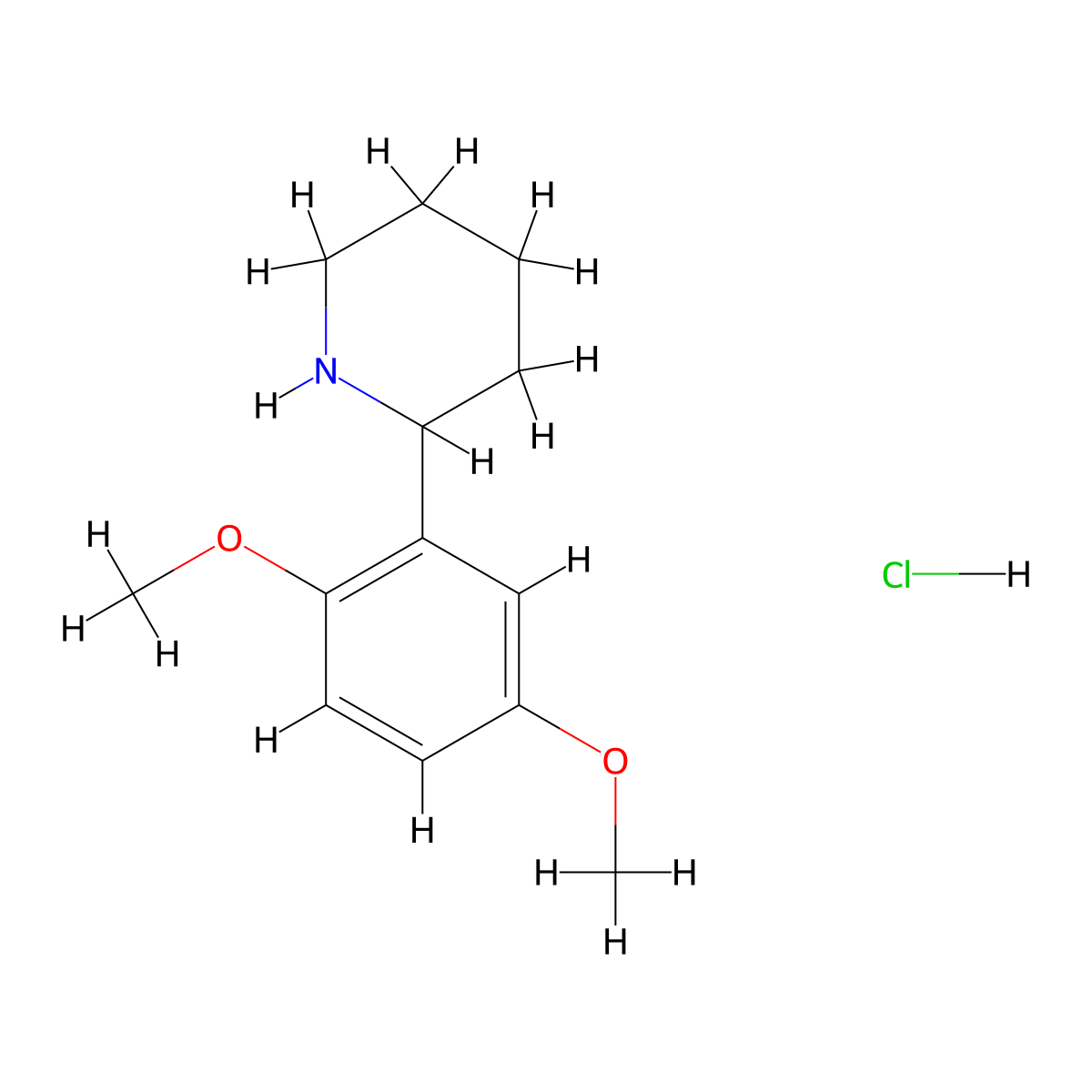 2-(2,5-Dimethoxyphenyl)piperidine hydrochloride molecular structure, CAS 1203686-40-1