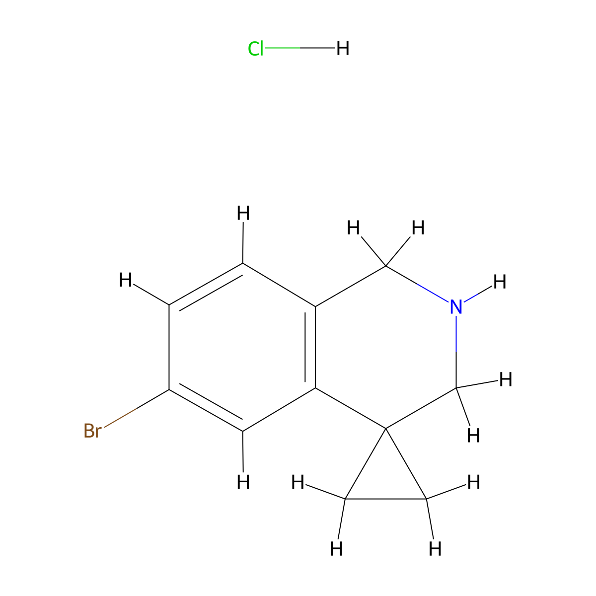 6'-bromo-2',3'-dihydro-1'H-spiro[cyclopropane-1,4'-isoquinoline] hydrochloride molecular structure, CAS 1203686-64-9