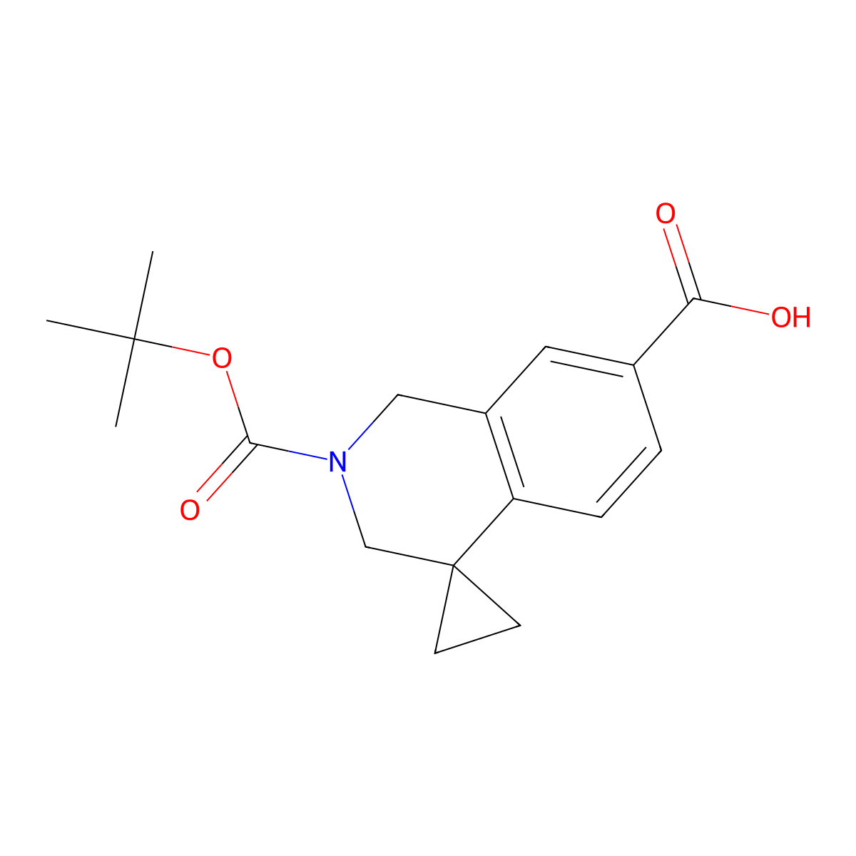 2'-[(tert-butoxy)carbonyl]-2',3'-dihydro-1'H-spiro[cyclopropane-1,4'-isoquinoline]-7'-carboxylicacid molecular structure, CAS 1203686-65-0