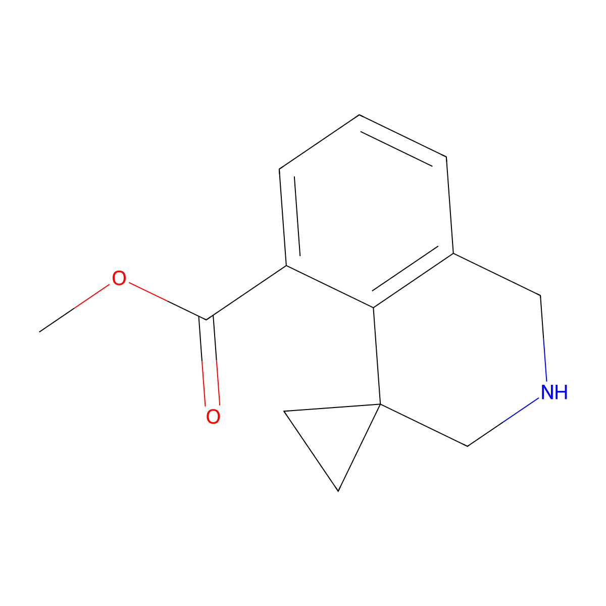 Methyl 2',3'-dihydro-1'H-spiro[cyclopropane-1,4'-isoquinoline]-5'-carboxylate molecular structure, CAS 1203686-66-1