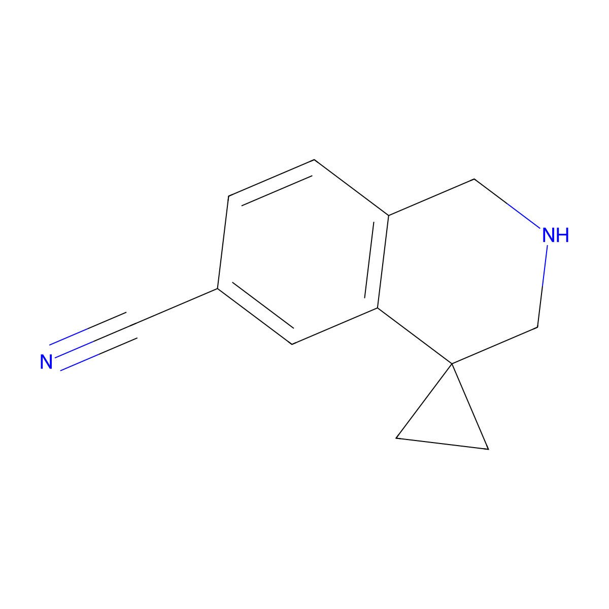 2',3'-Dihydro-1'H-spiro[cyclopropane-1,4'-isoquinoline]-6'-carbonitrile molecular structure, CAS 1203686-68-3