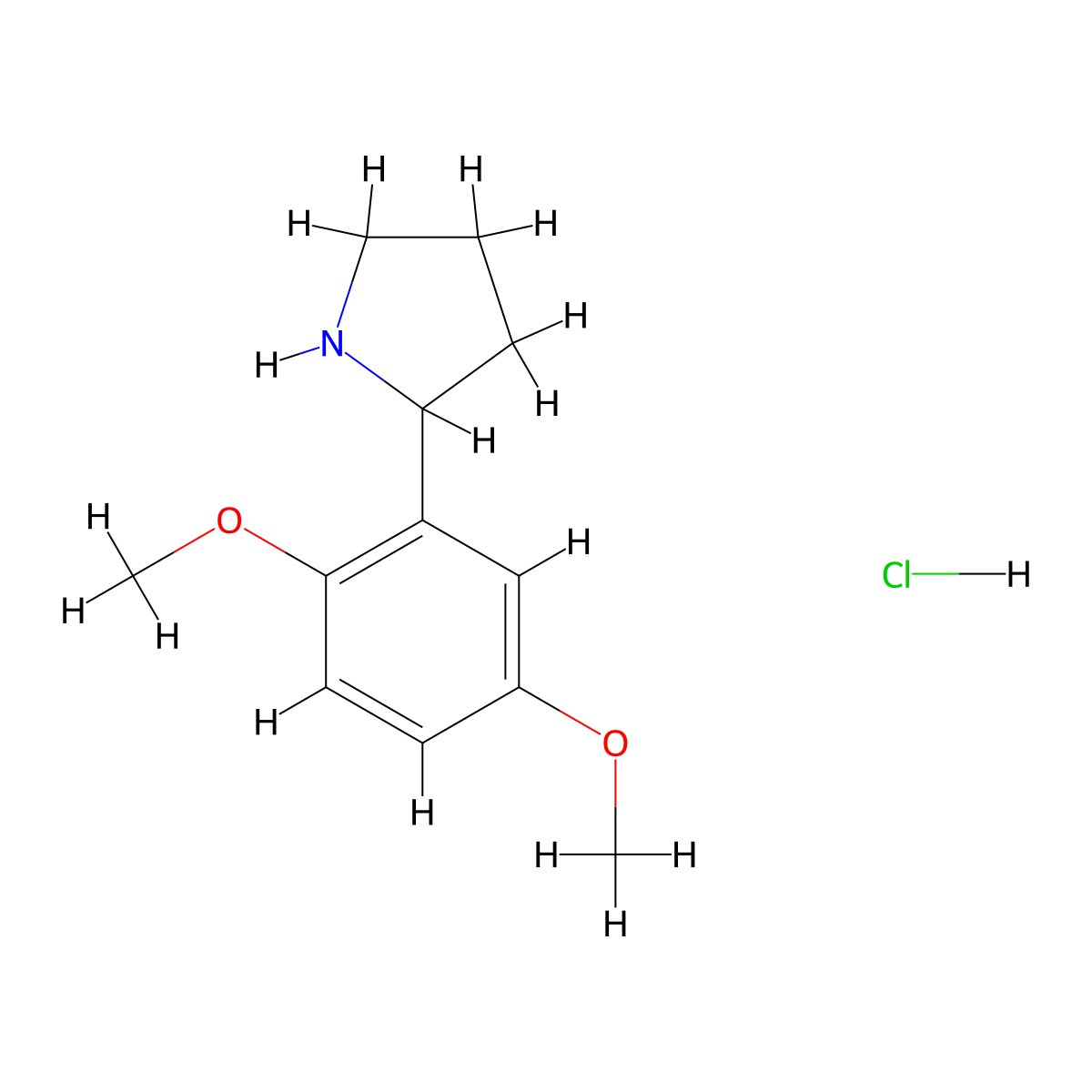 2-(2,5-Dimethoxyphenyl)pyrrolidine hydrochloride molecular structure, CAS 1203686-72-9
