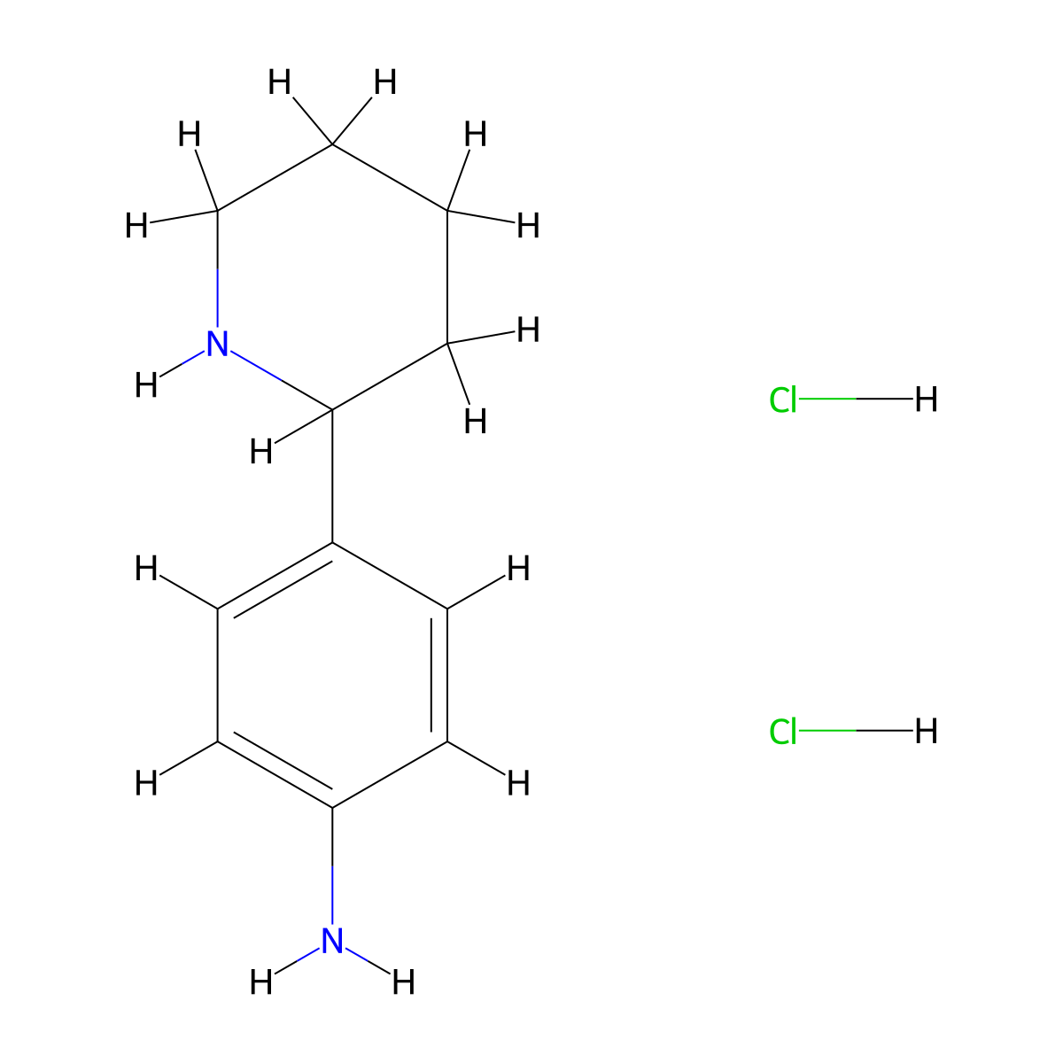 4-(Piperidin-2-yl)aniline dihydrochloride molecular structure, CAS 1203686-74-1